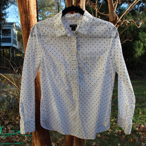 J. Crew Polka Dot Printed Voile Popover - Picture 2 of 7